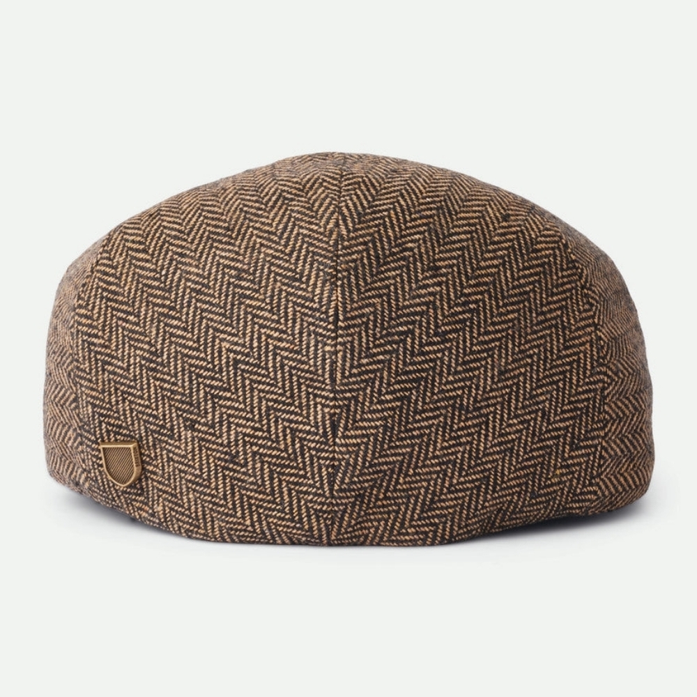 Brixton Hooligan Men Snap Cap Herringbone Newsboy Brown/Khaki (Medium)  Driver - Picture 2 of 4